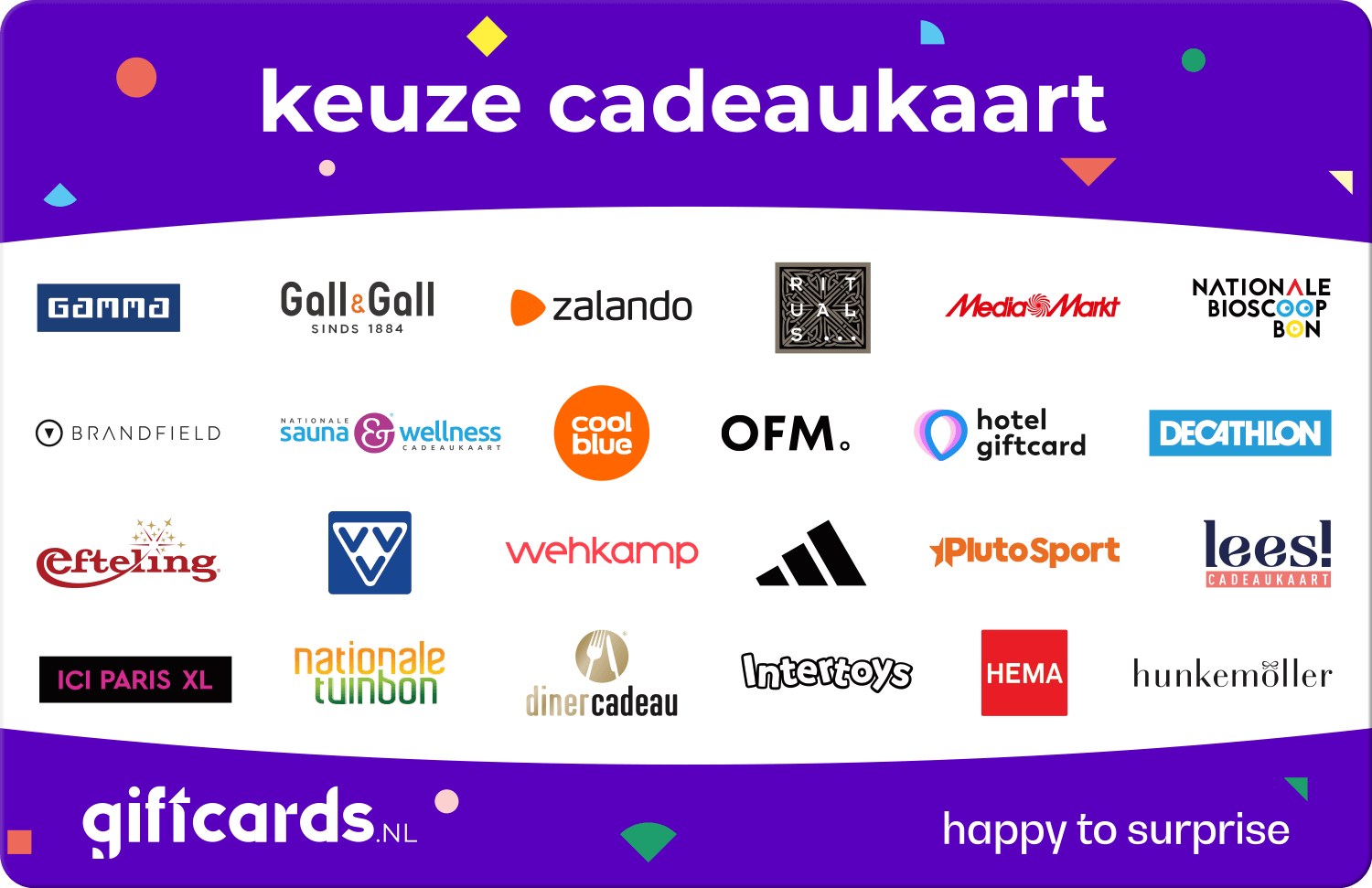 Giftcards.nl Keuze Cadeaukaart bestellen - Cadeau naar keuze
